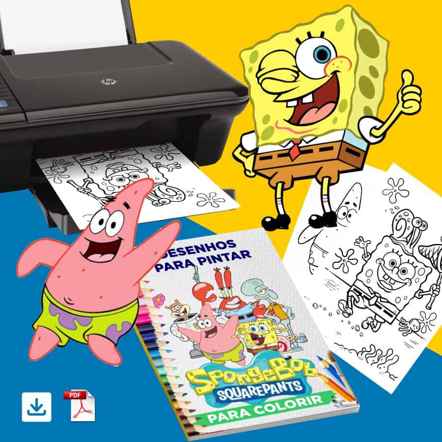 Revista Digital “Bob Esponja” para colorir