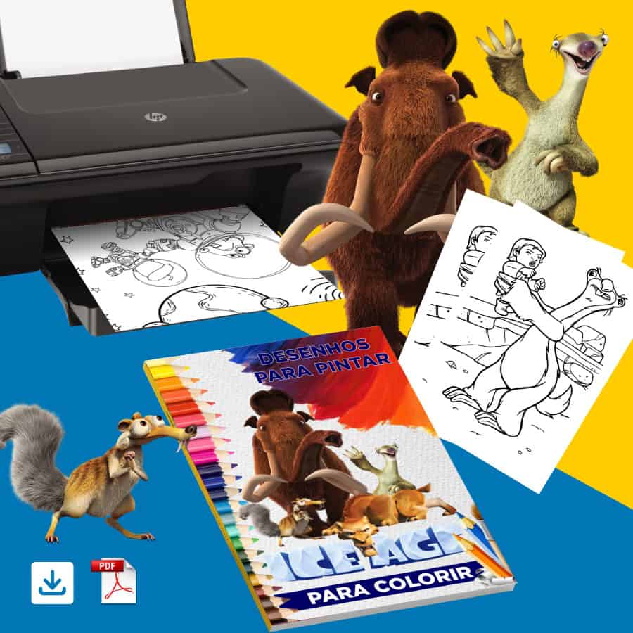 Revista Digital “A Era do Gelo” para colorir