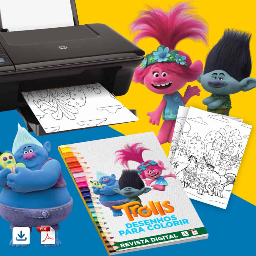 Revista Digital “Trolls” para colorir
