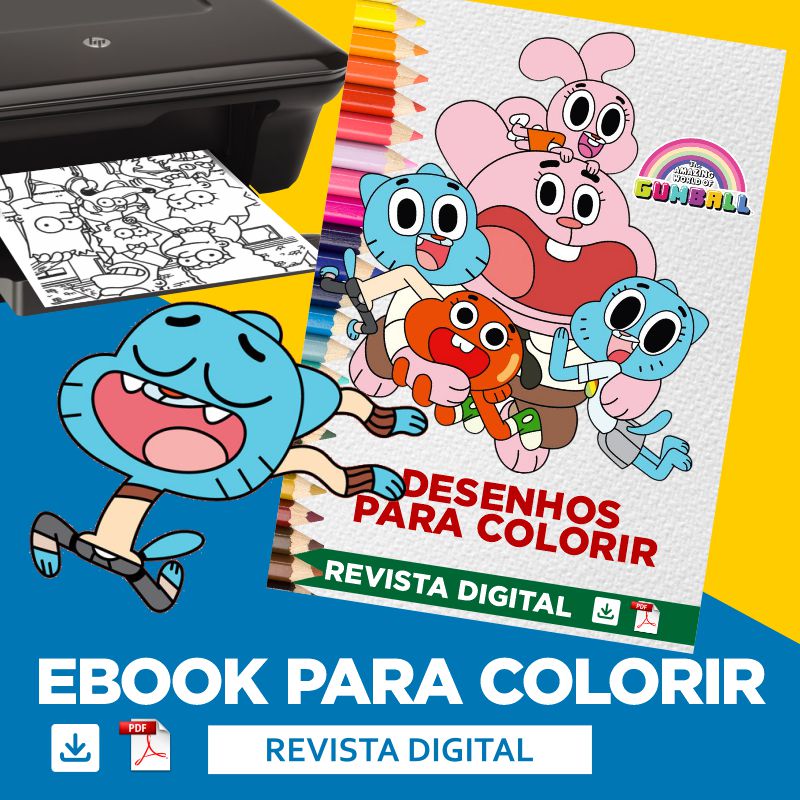 Revista Digital "O Incrivel Nundo de Gumball" para colorir