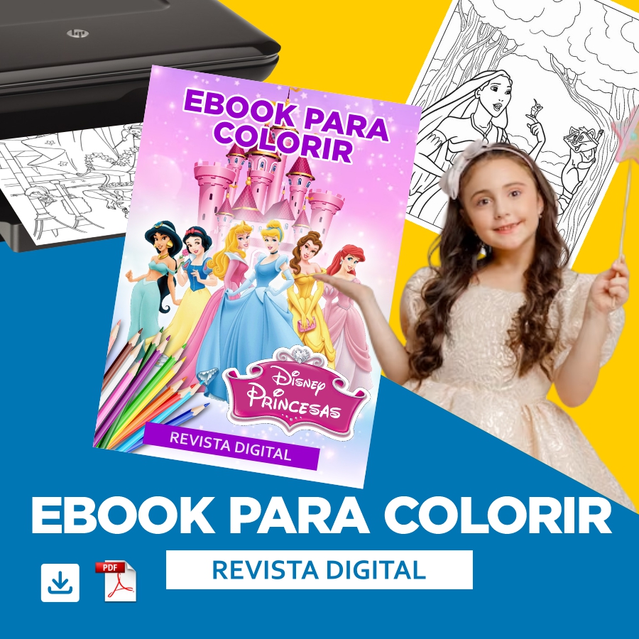 Revista Digital "Princesas da Disney" para colorir