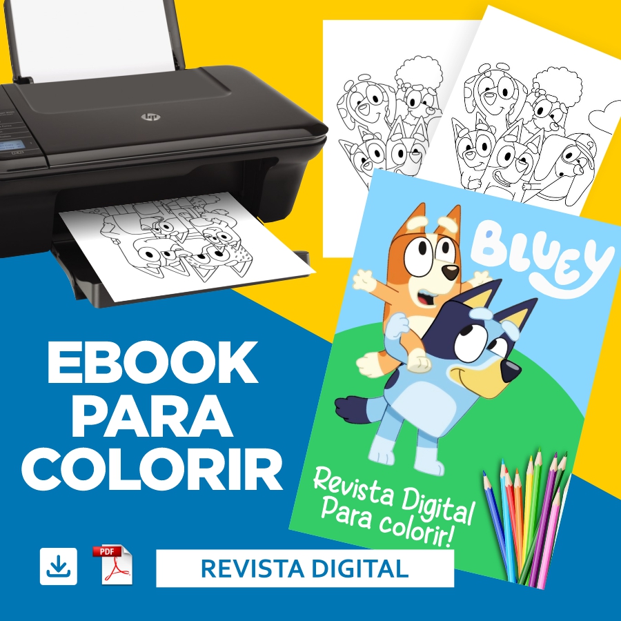 Revista Digital "Bluey" para colorir