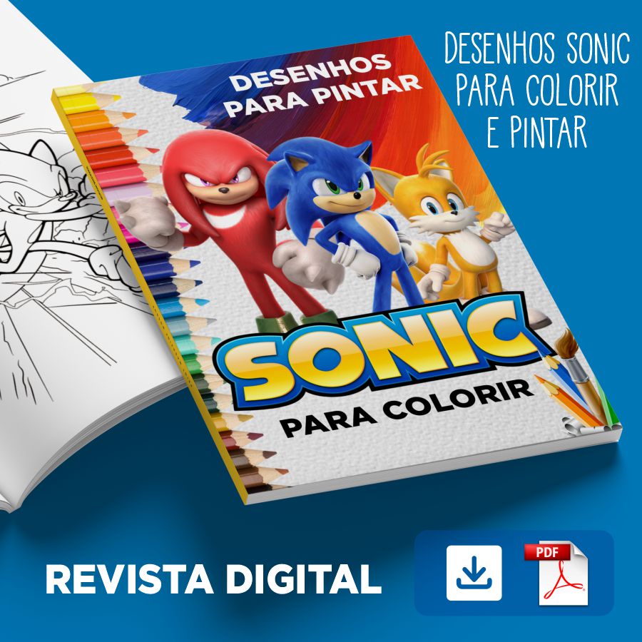 Revista Digital Desenho Sonic para Colorir